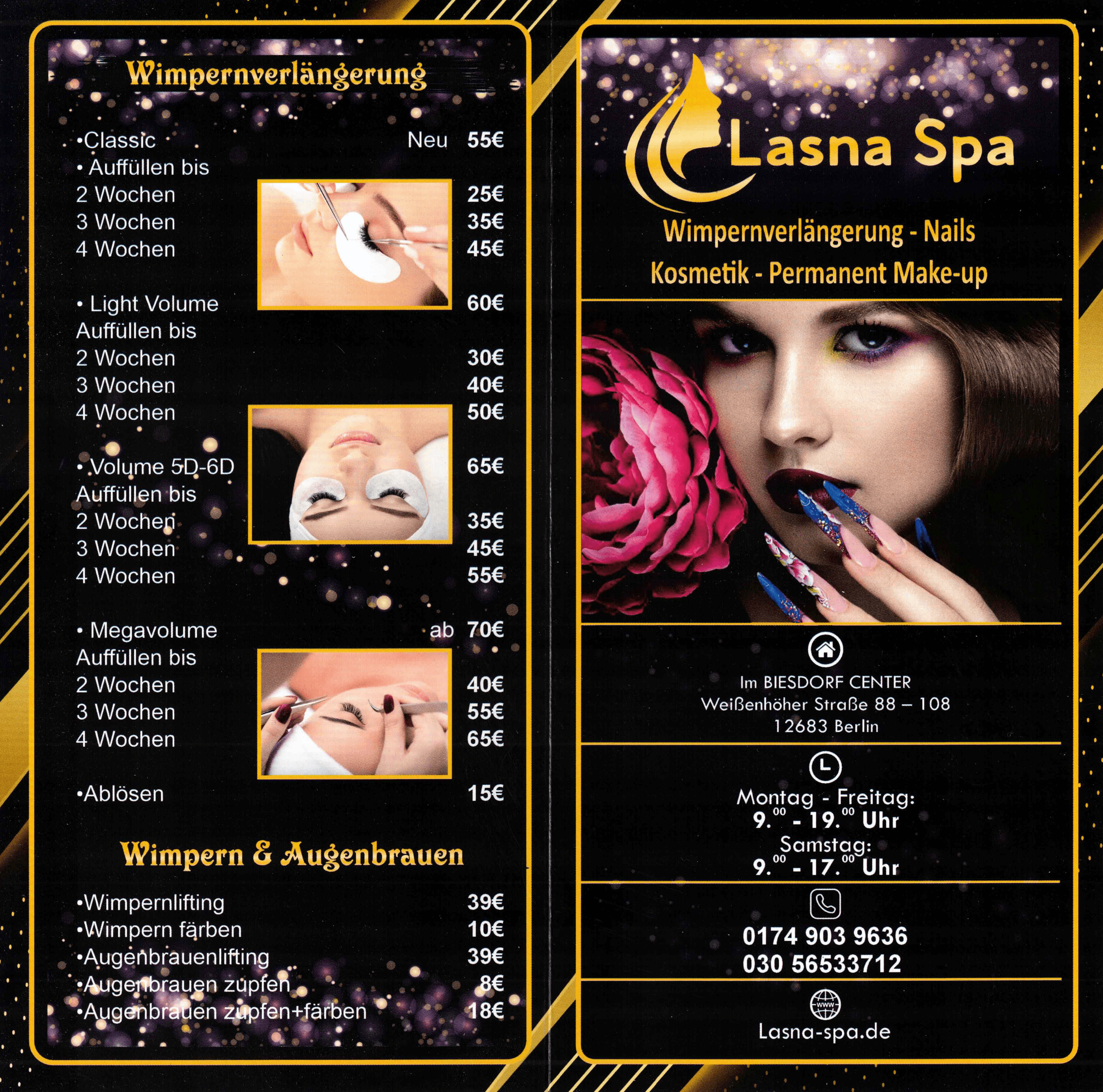 Lasna Spa Preise Karte 1